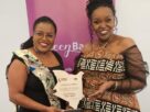 Family Bank Snr Relationship Manager Women Banking Celina Njomo & Head of Women Banking Rose Kamene during the inaugural Banking on Women Awards where the Bank won the Access to Funding Award for empowering women entrepreneurs through its Queen Banking product.