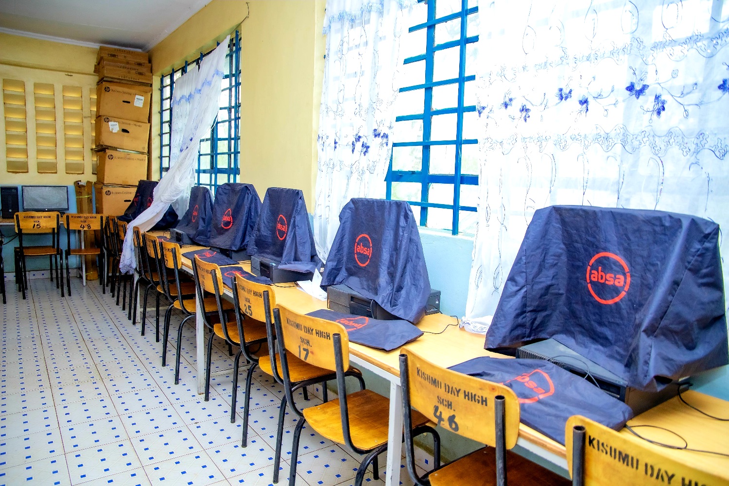 Computer lab at Kisumu Day and Boarding High School donated by Absa Kenya Foundation to enhance digital literacy.