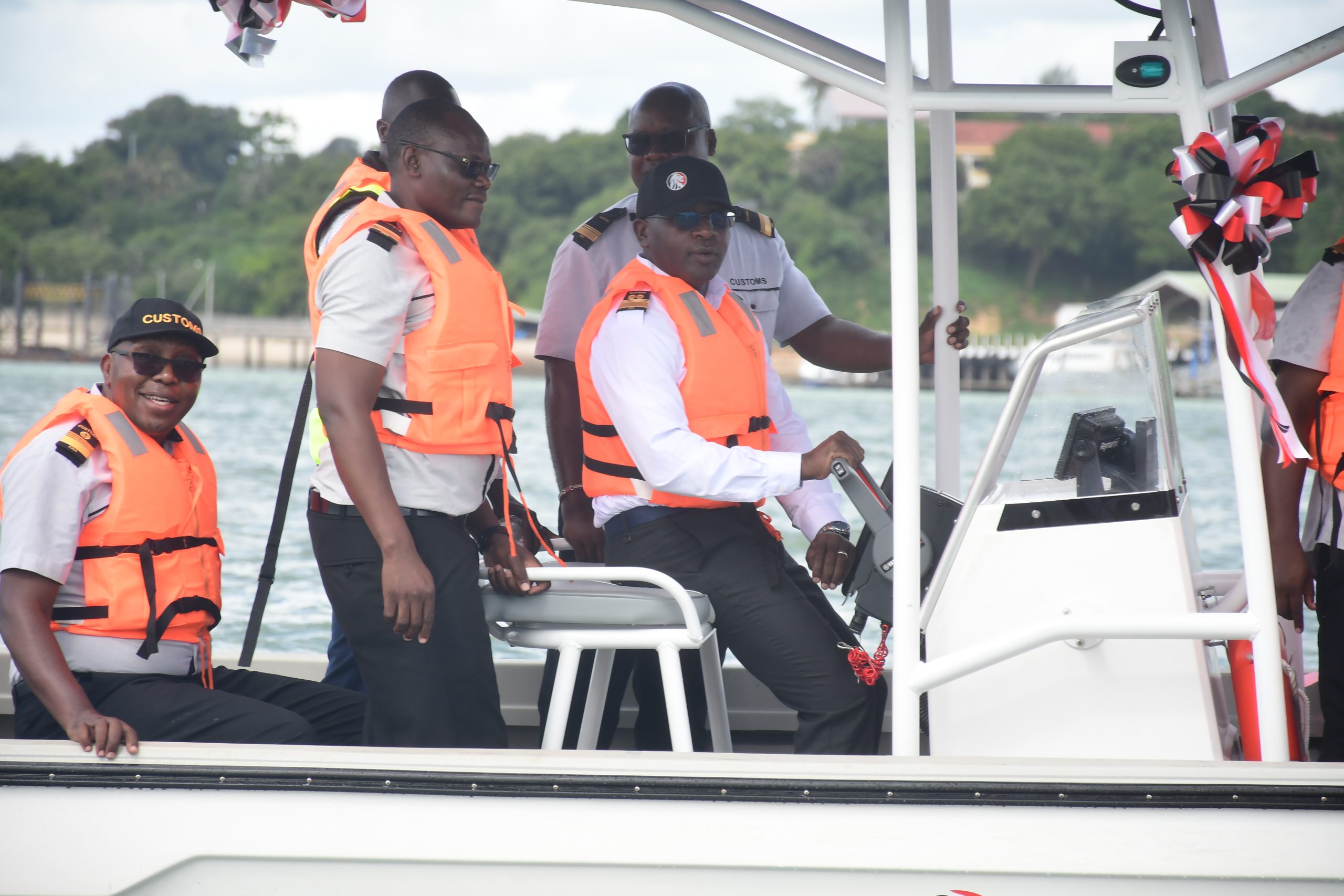 Kenya Revenue Authority [KRA] Commissioner General Humphrey Wattanga during the launch of a patrol boat at the port of Mombasa in Mombasa county.