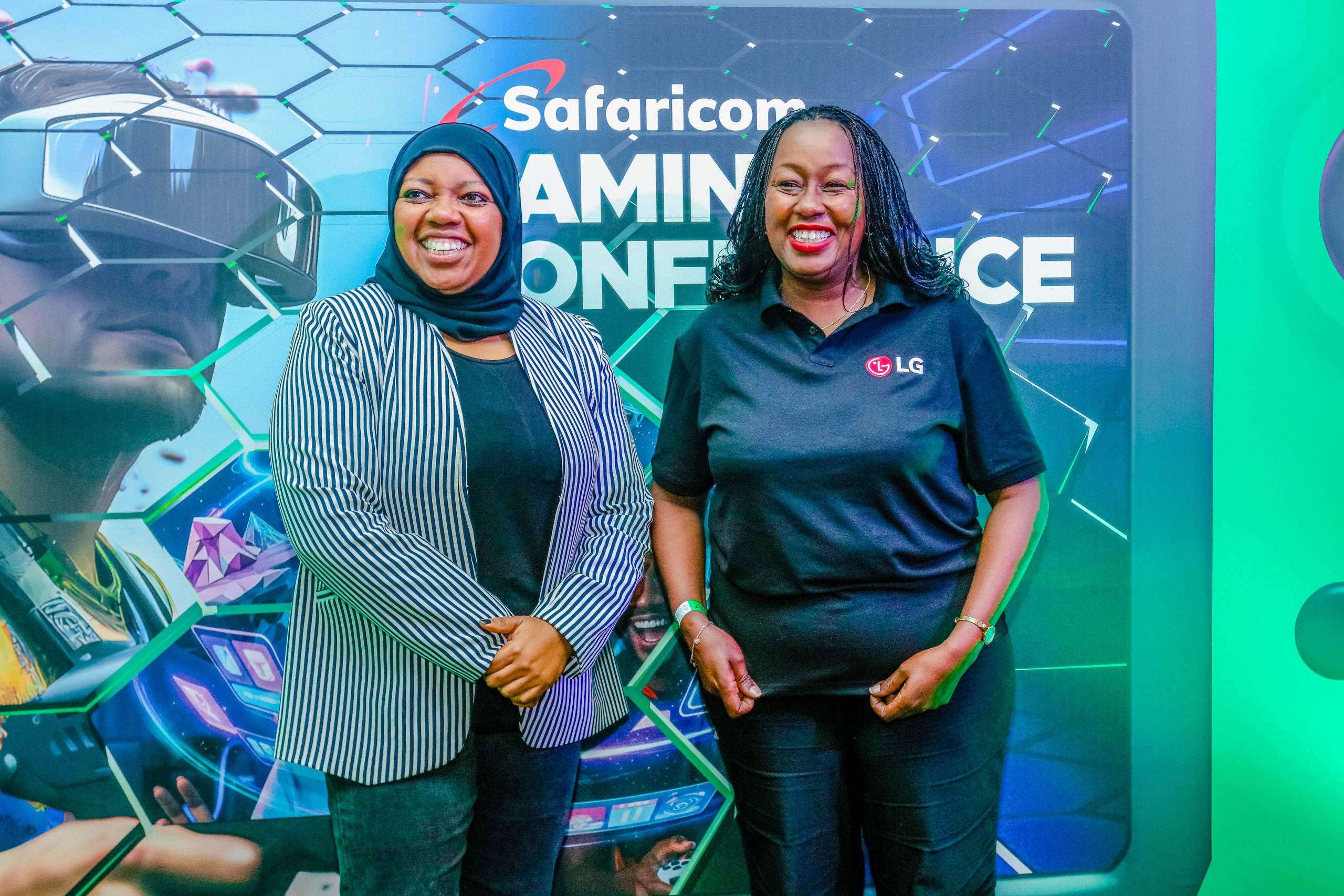 (R-L), LG Electronics East Africa Regional Head of Marketing, Jane Kariuki, joins Safaricom PLC Chief Consumer Business Officer, Fawzia Ali-Kimanthi at the Safaricom Gaming Conference. Together they reaffirmed their organisations’ commitment to powering Kenya’s digital future. The collaboration highlights how technology and connectivity are shaping gaming as a cultural and economic force in the region. PHOTO/COURTESY