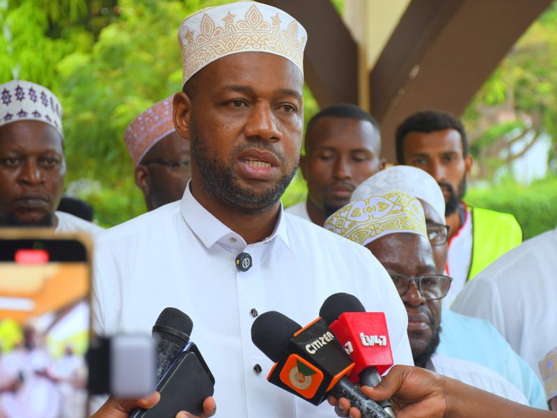 Said Abdalla, aka 'Saido' speaks to the press in Mombasa.